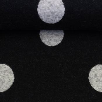 Preview: Jacquard-Jersey Ottoman Emily mit grauen Punkten auf Schwarz